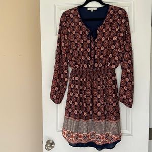 Dark blue / orange dress  size large